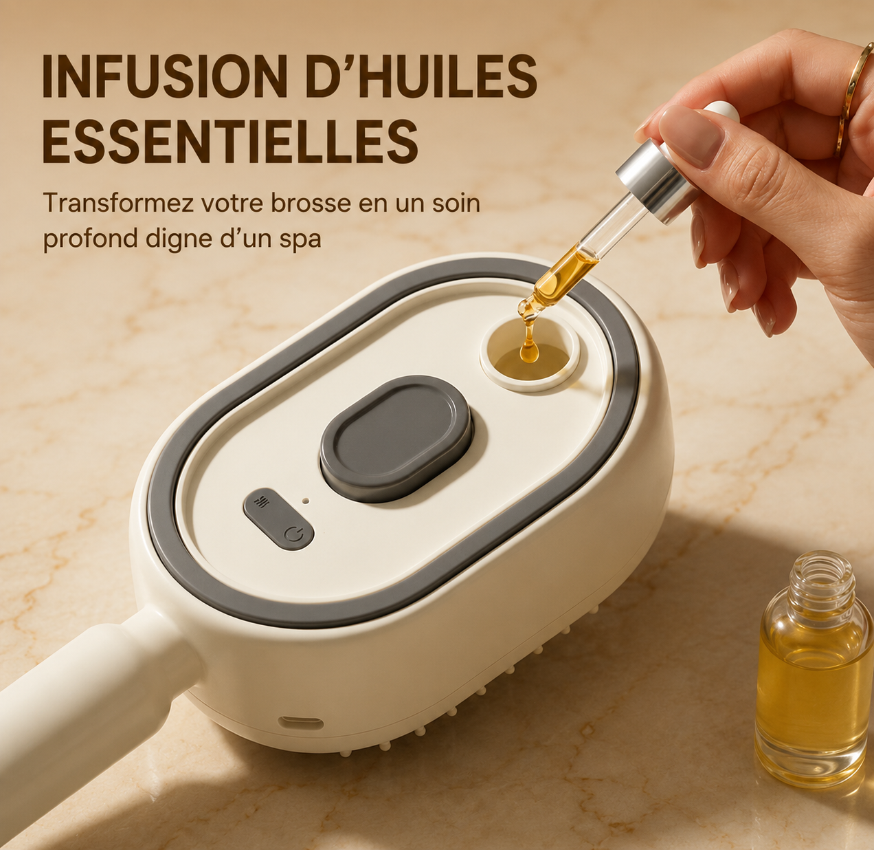 Brosse de Soin Vapeur 3-en-1 — Cheveux Transformés en 5 Minutes