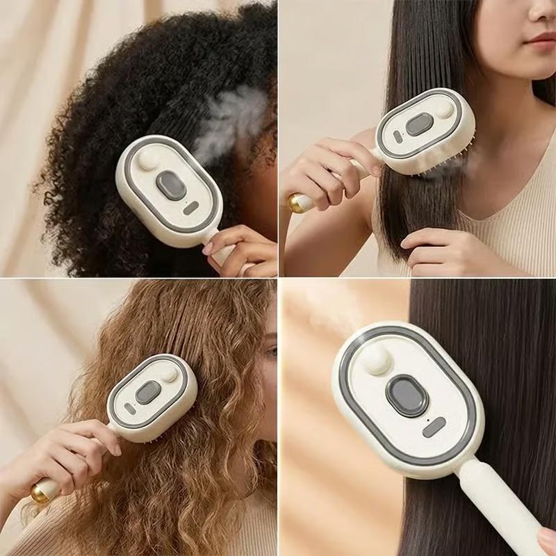 Brosse de Soin Vapeur 3-en-1 — Cheveux Transformés en 5 Minutes