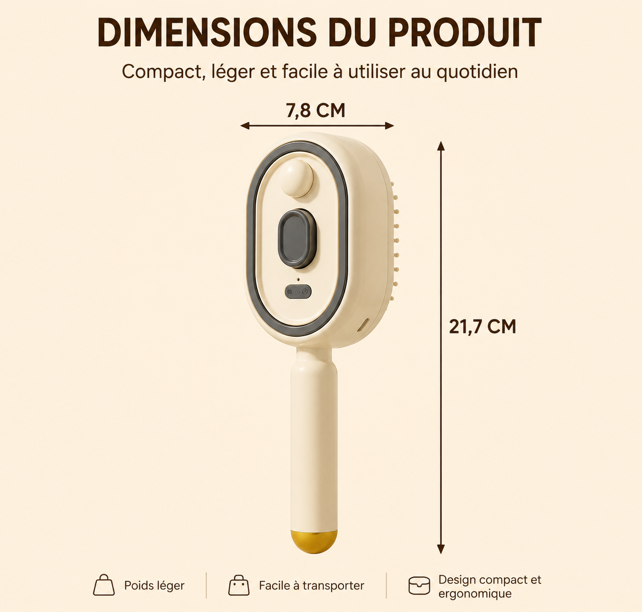 Brosse de Soin Vapeur 3-en-1 — Cheveux Transformés en 5 Minutes